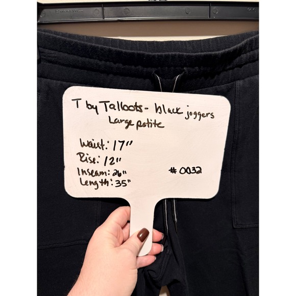 T by Talbots Black Pima Cotton Blend Jogger Pants Large Petite Drawstring Pocket - Picture 8 of 8